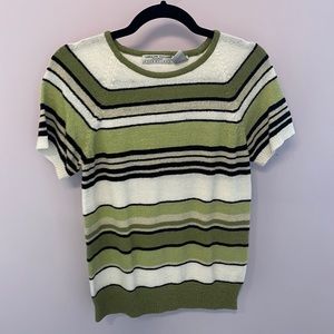 Green and black striped shirt!